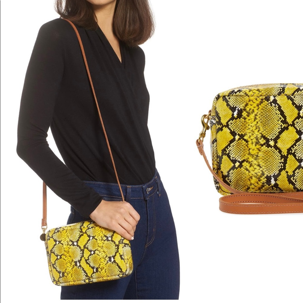 Snakeskin Print Leather Crossbody Bag
CLARE V.